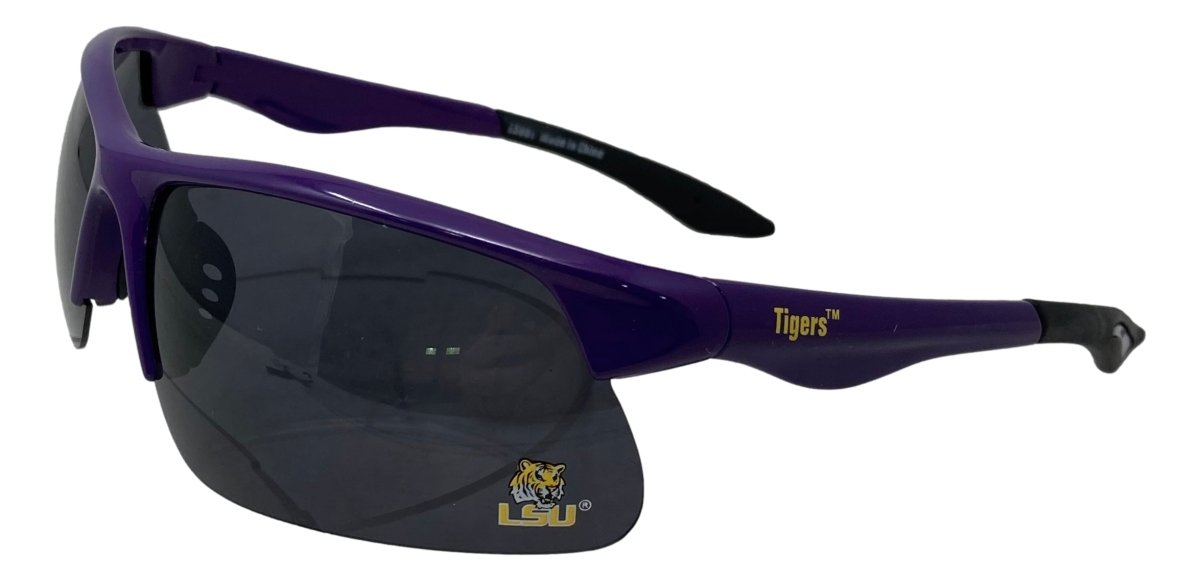 LSU Tigers Blade Polarized Sunglasses for Men & Women - UV Protection Sports & Driving Shades - Lightweight Comfortable Aviator Style for Outdoor Activities
