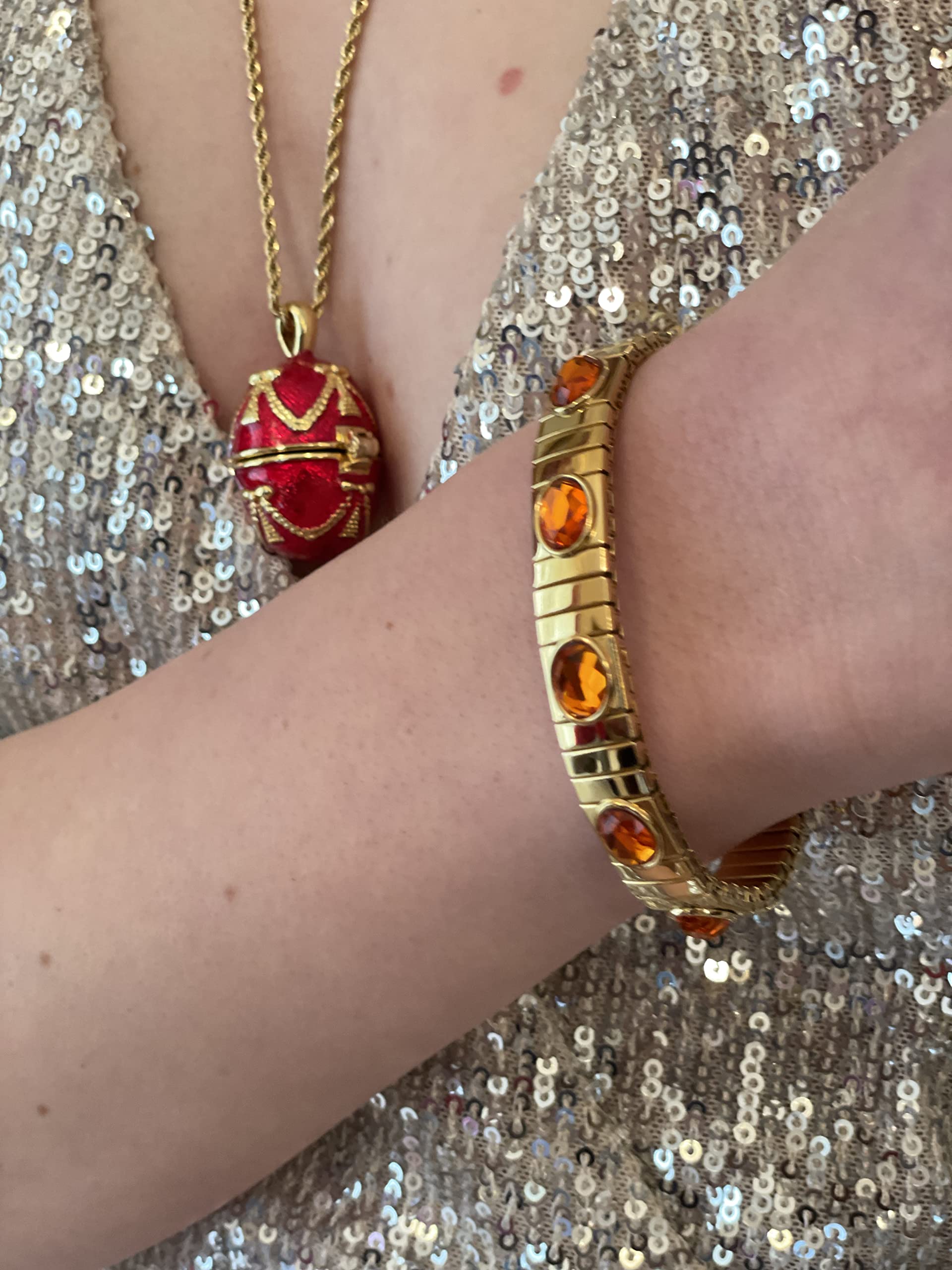 Handmade Ruby Red Faberge Jewelry Necklace - Sterling Silver Russian Style Easter Egg Pendant with Guilloché Enamel & 24k Gold Plating, 23.5