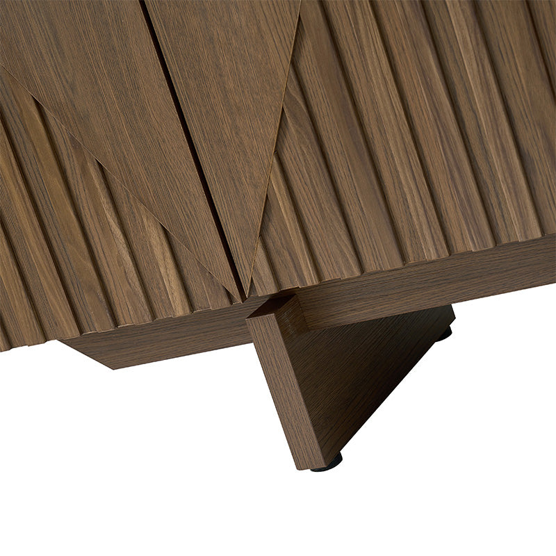 Stylish Wooden Buffet Sideboard with Deep Embossed Texture - Perfect for Dining Room Storage, Kitchen Organization & Living Room Decor