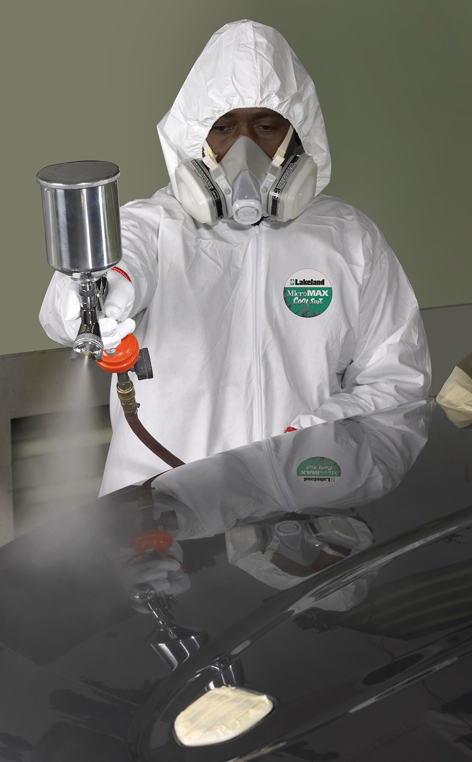 Lakeland MicroMax NS Cool Suit Microporous Disposable Coverall with Hood & Elastic Cuffs - 5XL White (Pack of 25) - Ideal for Industrial Work, Chemical Protection & Hazardous Environments