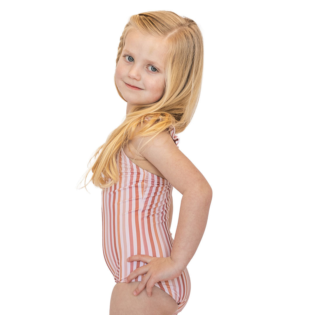 Girls Ruffle Strap One Piece Swimsuit - Cute Swimwear for Toddler & Kids - Perfect for Beach, Pool & Summer Vacations