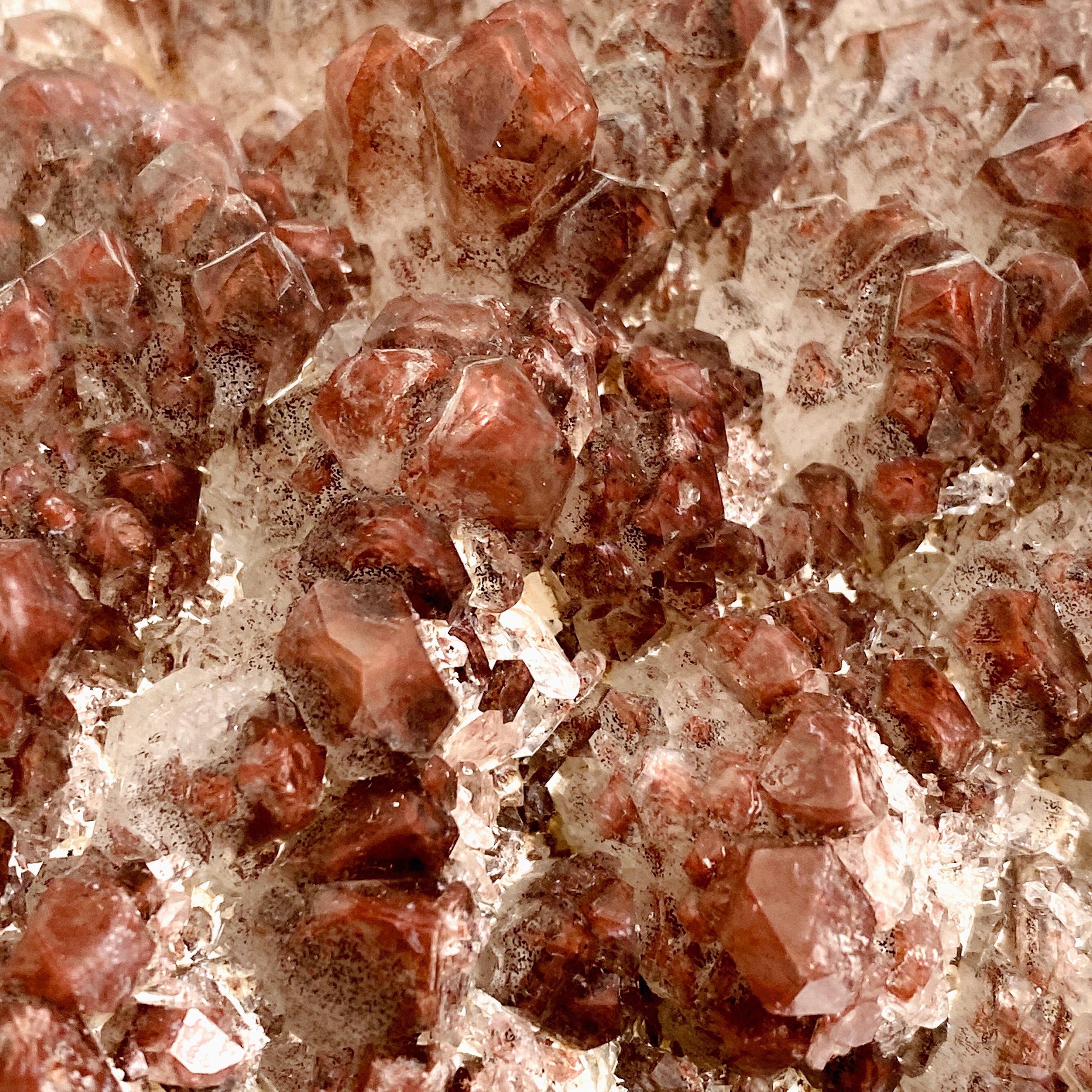 Natural Red Hematite Phantom Quartz Crystal Cluster from Zambia - CR3721 | Healing Stone for Meditation, Energy Work & Home Decor