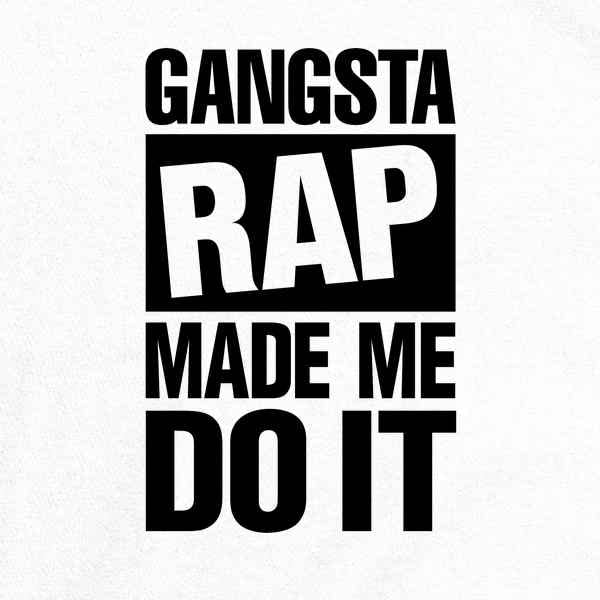 Pop Threads Gangsta Rap Made Me Do It Graphic T-Shirt for Men - Trendy Hip Hop Streetwear for Concerts & Casual Outfits