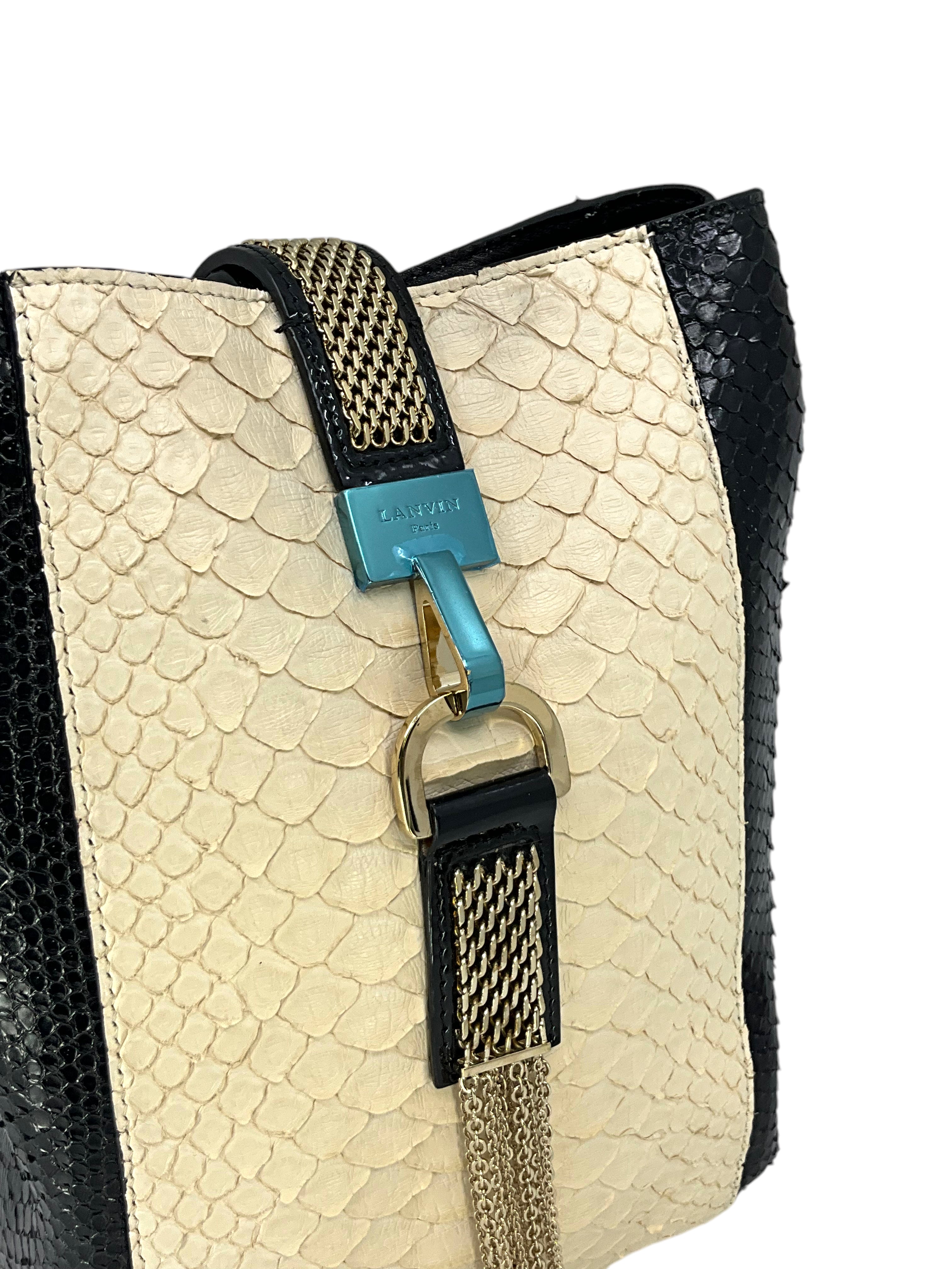 LANVIN Python Snakeskin Dress Bag - Luxury Designer Handbag for Women | Perfect for Evening Parties, Weddings & Special Occasions