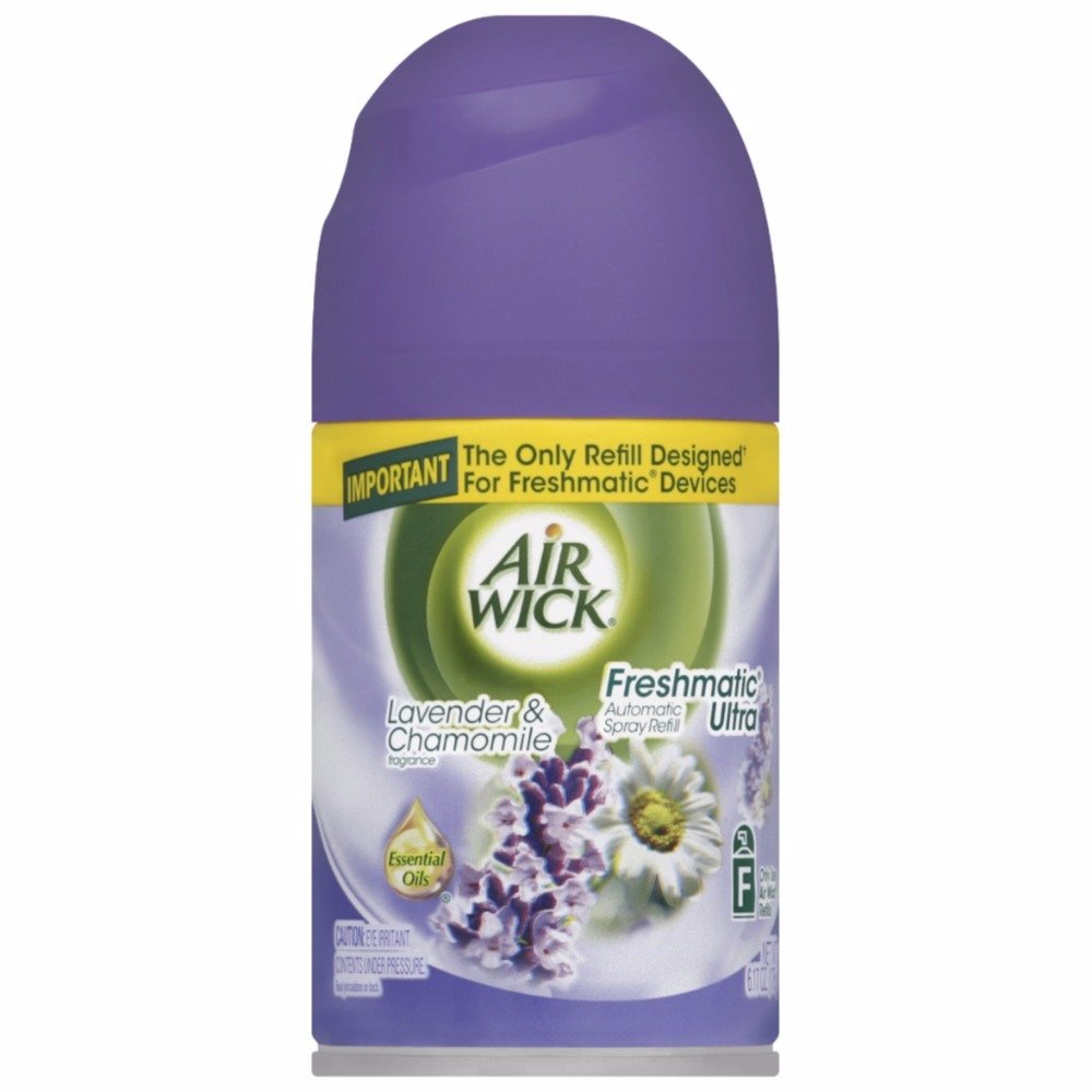 Air Wick Freshmatic Automatic Spray Air Freshener Refill - Lavender & Chamomile Scent, 6.17 Oz (6-Pack) for Home, Office & Bathroom - Long-Lasting Fragrance & Auto-Spray Technology