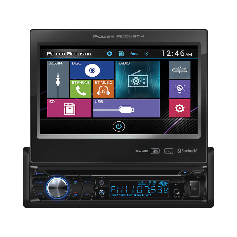 PD 724B 1 DIN Car Stereo with Bluetooth & Motorized 7 Inch LCD Touchscreen - Perfect for Aftermarket Car Audio Upgrade in Trucks, SUVs and Vehicles