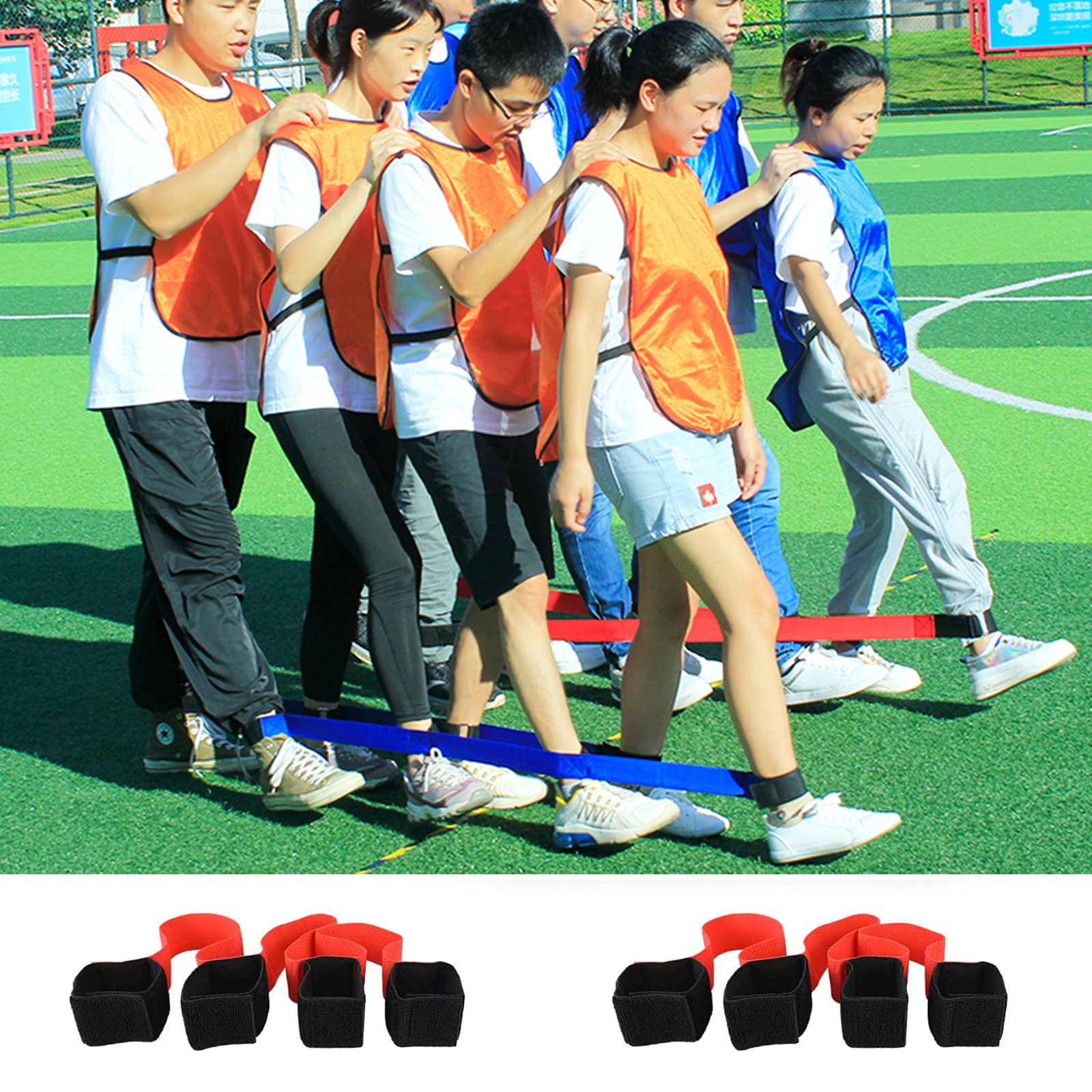 4 Legged Race Bands for Adults & Kids - Adjustable Nylon Leg Ties for 3-Legged Races, Team Sports, Field Day Games, Outdoor Competitions & Birthday Party Activities - Perfect for Family Fun, School Events & Group Challenges