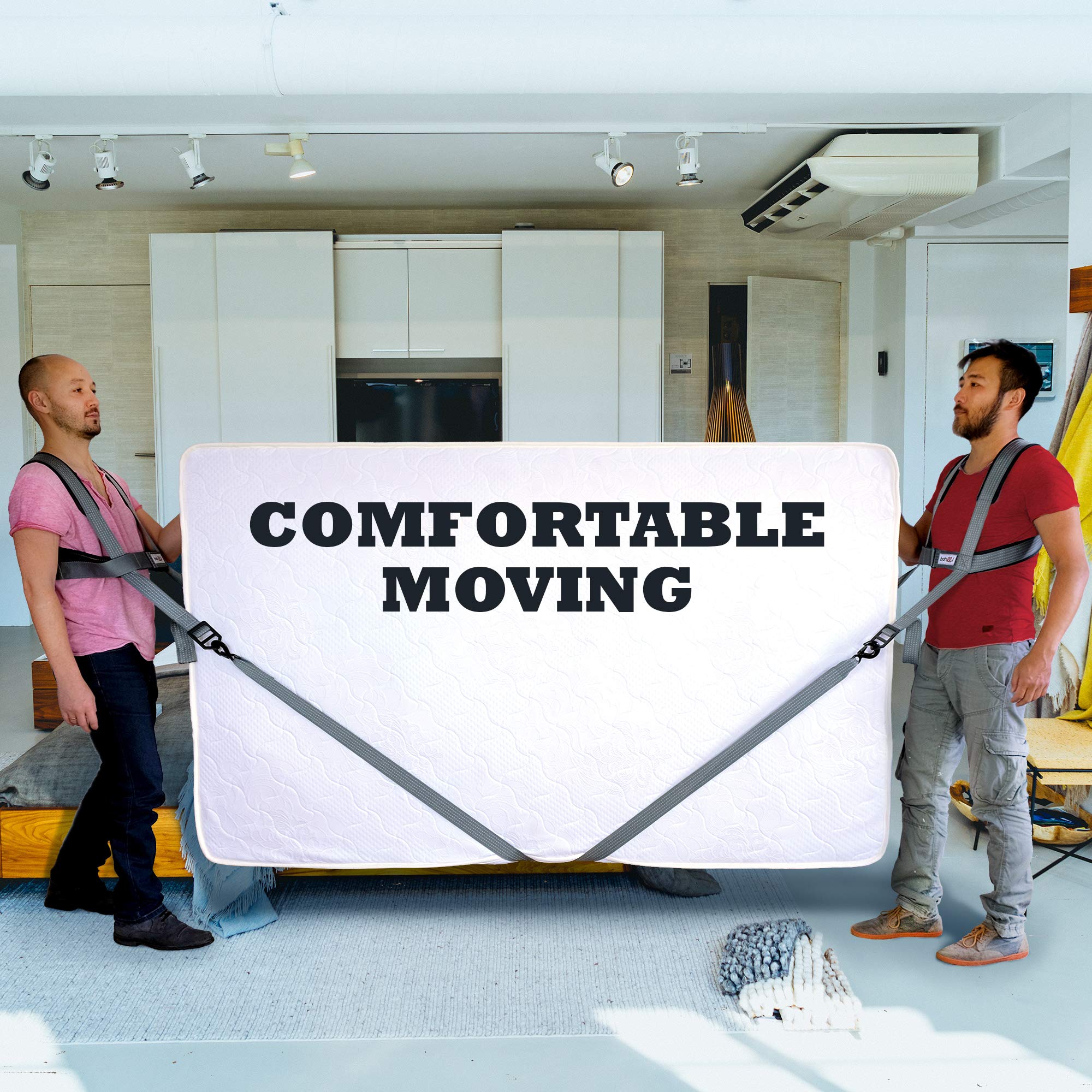 Professional Movers Tool - Heavy Duty Shoulder Carrying Strap for Furniture & Appliances - Ergonomic Lifting & Moving System - Hands-Free Transport - Safe & Easy Moving for Home, Office & Warehouse Use