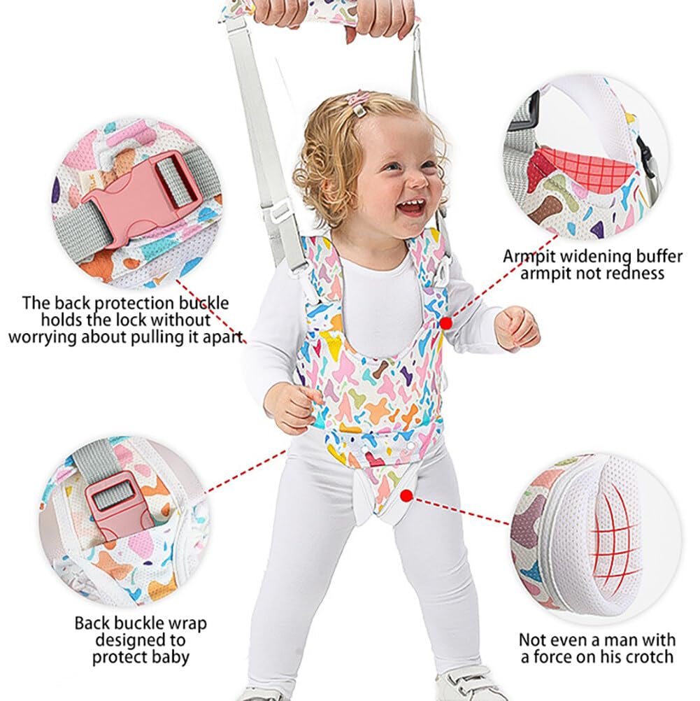 **Baby Walking Harness & Toddler Safety Helmet Set - Adjustable Infant Walker Assistant Belt with Colorful Prints - Perfect for Learning to Walk, Outdoor Adventures & Park Play**