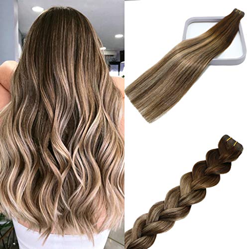 Double Sided Tape Skin Weft Tape for Hair Extensions | Mushroom Brown Balayage Ombre Human Hair Extensions | 50g 18 Inch 20 Pieces #MB Thick Straight Remy Hair | Perfect for Daily Wear, Parties & Special Occasions