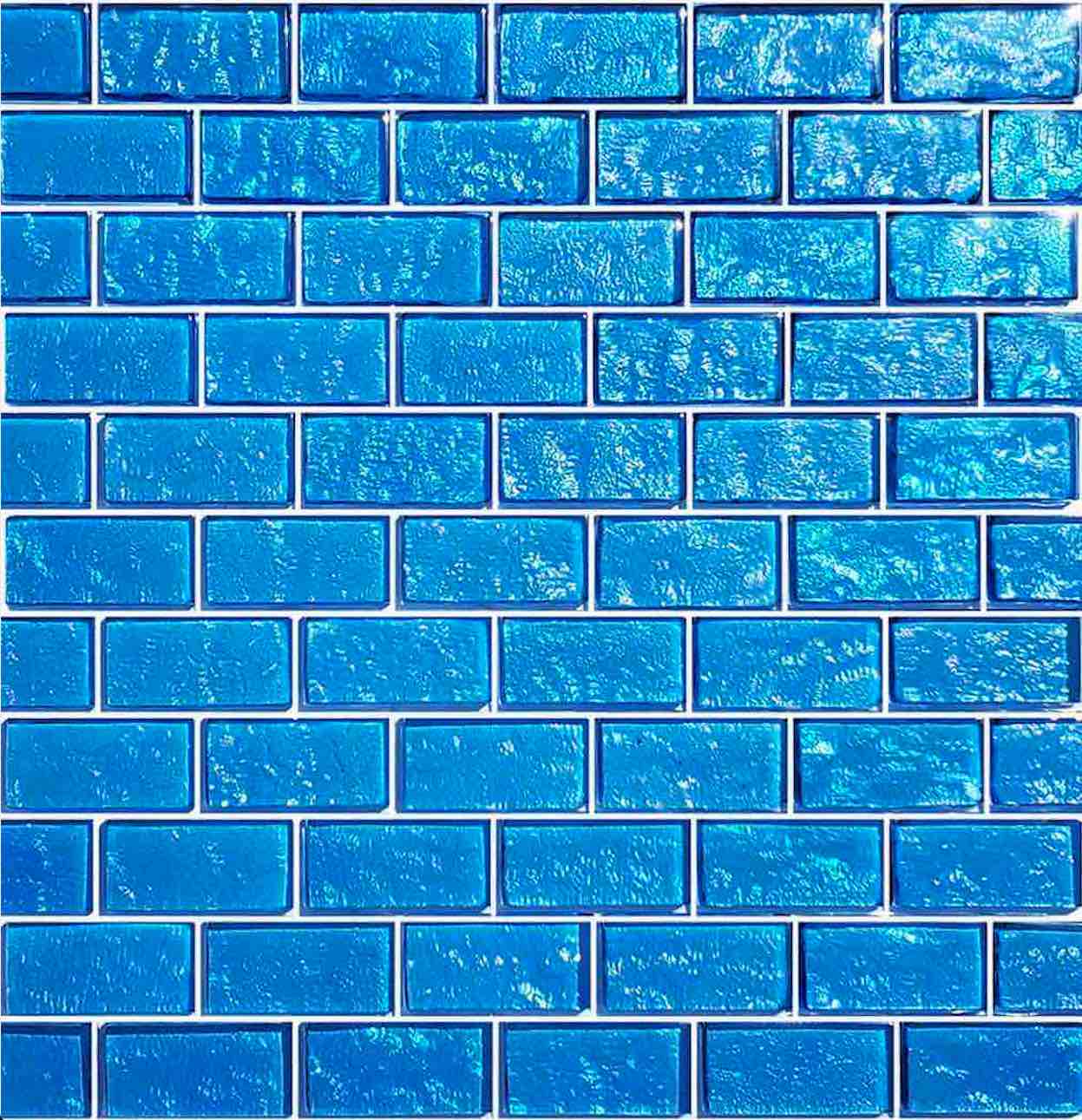Iridescent Clear Glass Pool Tile Pale Blue 1x2 - Stunning Mosaic for Swimming Pools, Backsplashes & Bathroom Walls