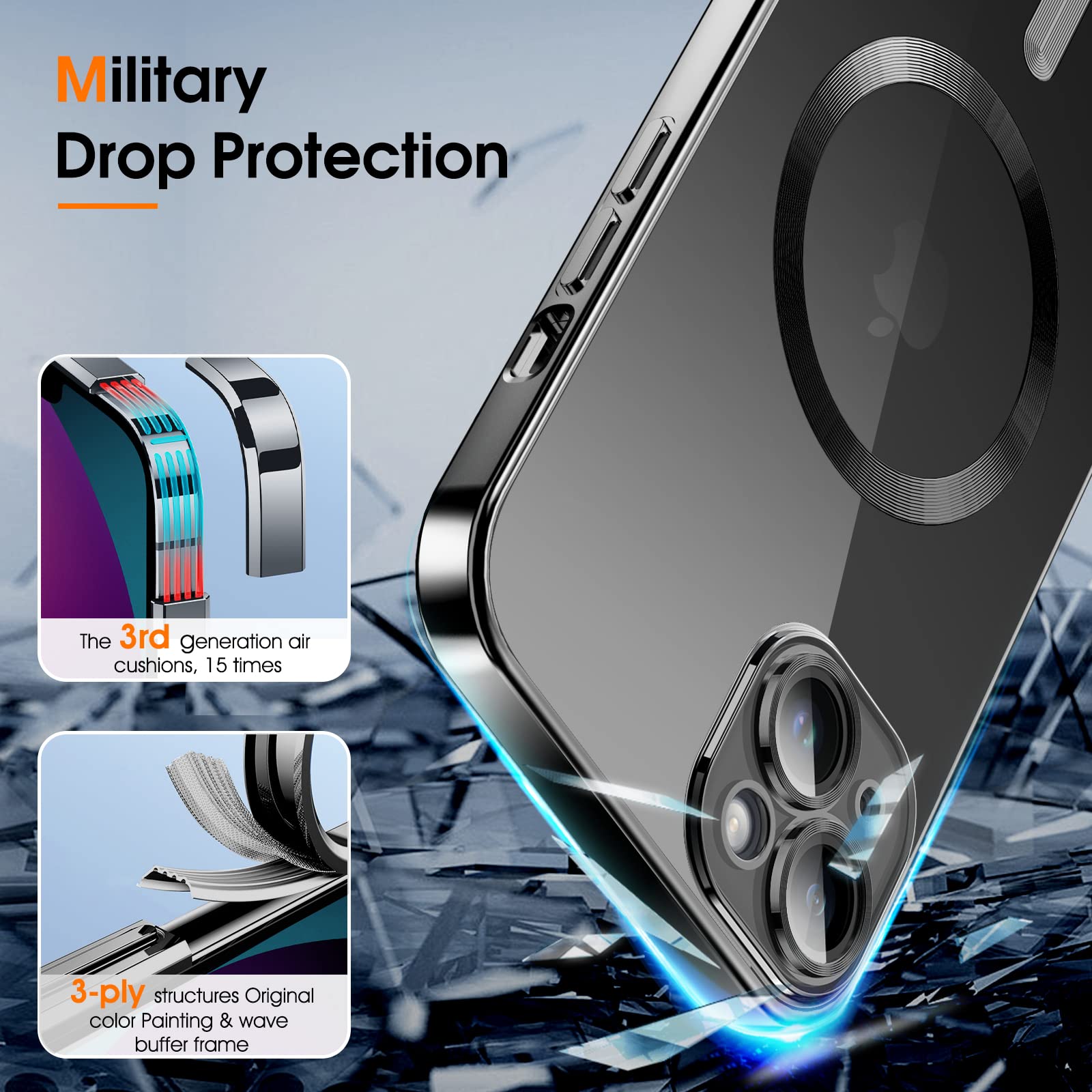 Magnetic Clear iPhone 13 Mini Case with MagSafe - Slim Silicone Cover with Integrated Camera Cover | Anti-Yellowing, Anti-Fingerprint, Scratch Resistant | Compatible with Wireless Charging | Perfect for Daily Use, Work & Travel Protection