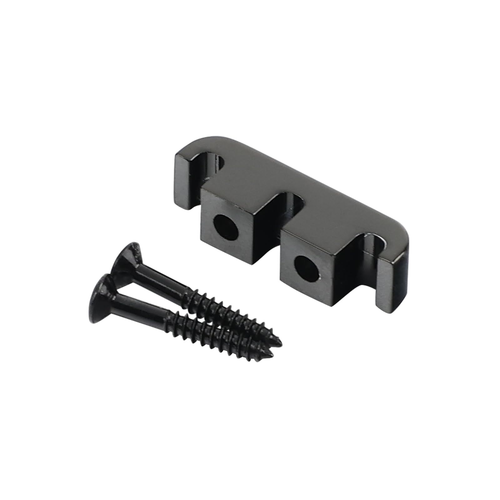 Black Bass Head Retainer for Electric Bass Guitar - 3-String Retainer with Mounting Screws & String Tree | Replacement Bass String Parts for Guitar Maintenance & Setup | Perfect for DIY Guitar Repair & String Action Adjustment