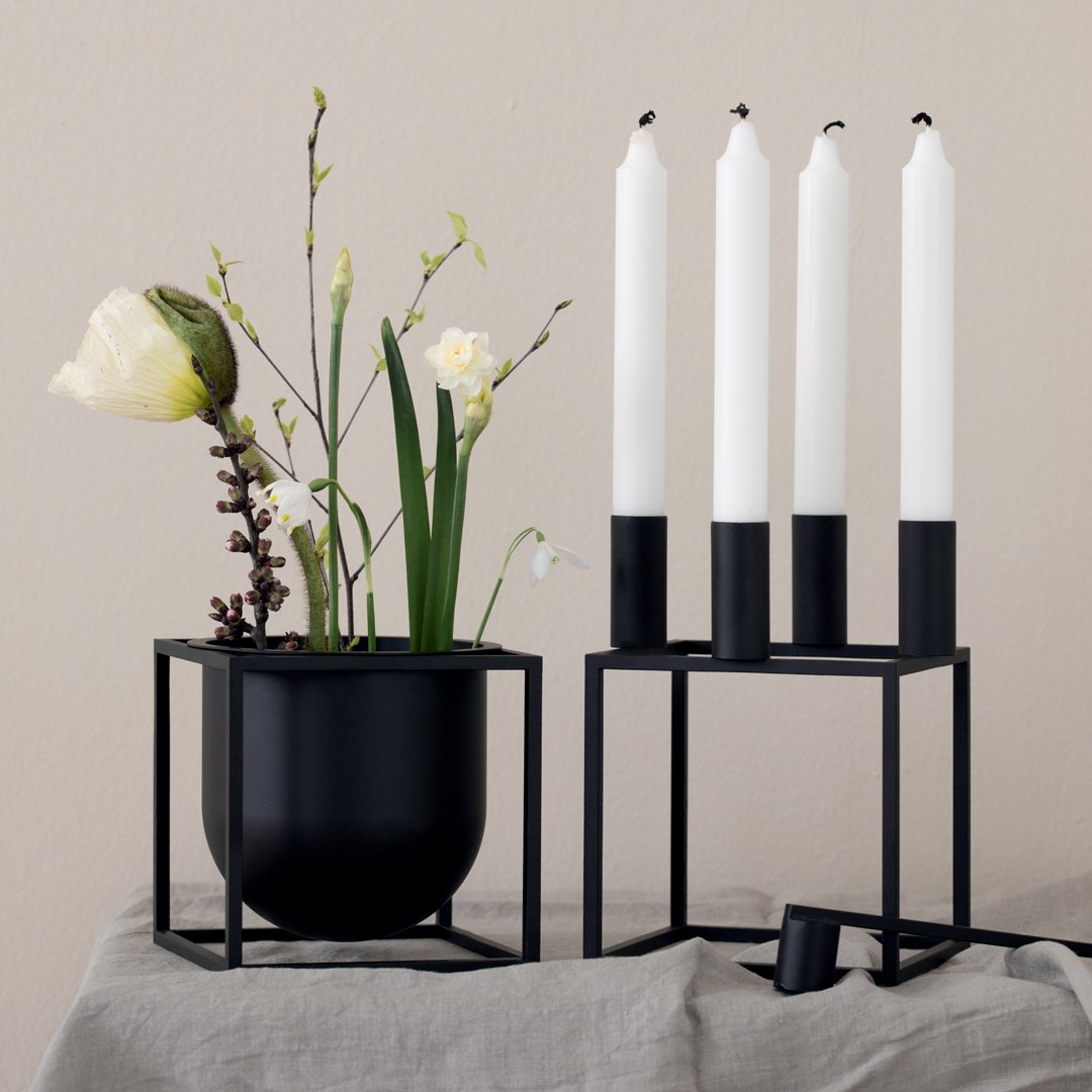 Stylish Kubus 4 Modern Candle Holder Set - Elegant Home Decor for Dining Table, Fireplace & Wedding Centerpieces - Perfect for Romantic Ambiance & Holiday Decorations