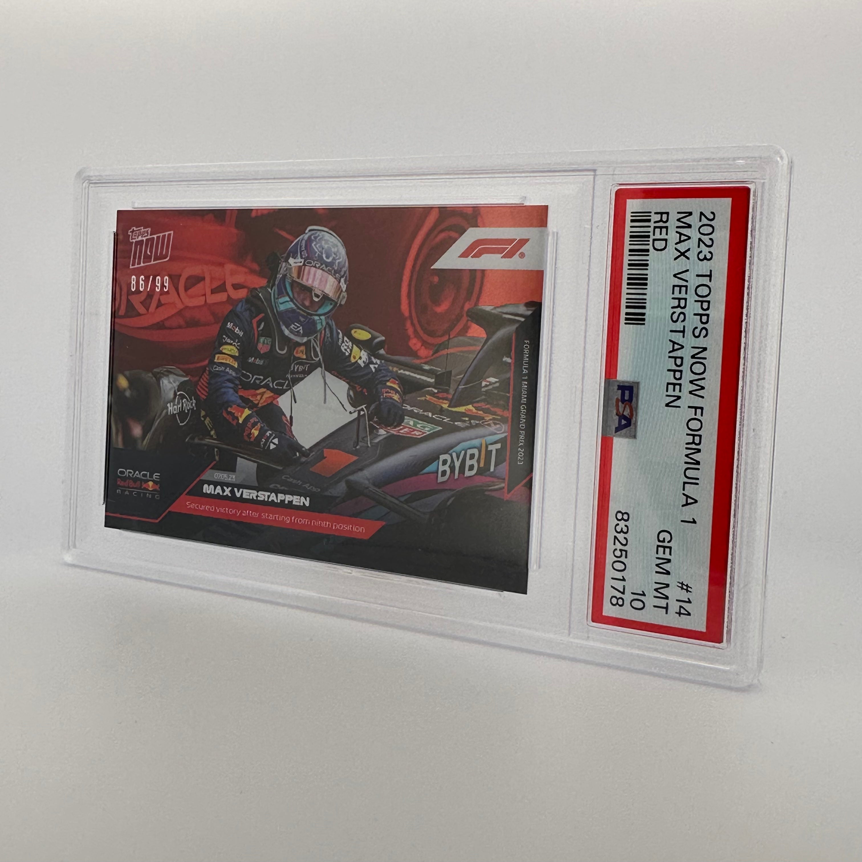 PSA 10 Graded 1986/99 Max Verstappen #14 Red Bull Racing F1 Trading Card - Perfect for Collectors, Investors & Formula 1 Fans