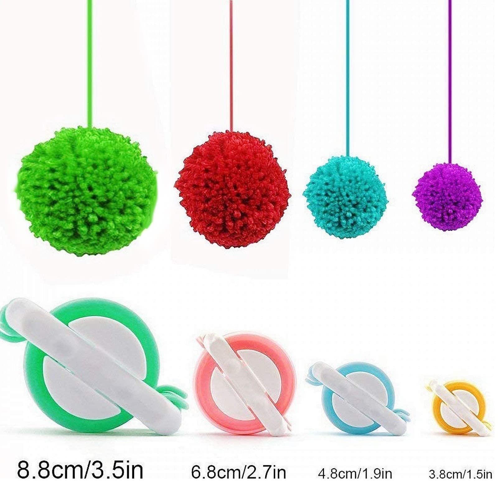 EFly 4-Piece Pompom Maker Set - DIY Fluff Ball Weaver Tool for Knitting, Needle Crafts & Wool Projects (Kids & Adults) - Perfect for Scarf Making, Home Decor & Gift Wrapping