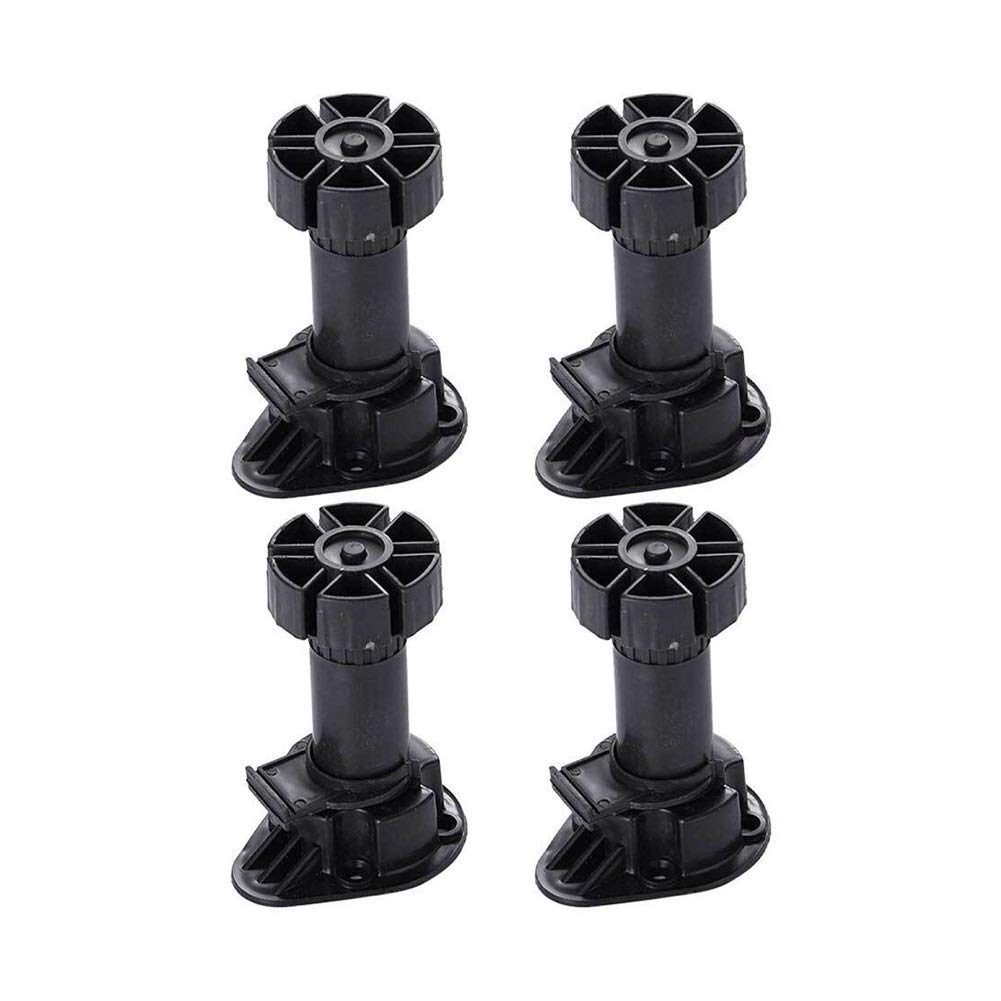 Adjustable Black ABS Sofa Legs 4pcs - Furniture Cabinet Feet for Bed, Cupboard & Sofa (120-150mm Height) - Durable & Stylish Home Decor Accessories for Living Room, Bedroom & Office
