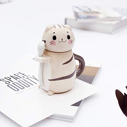 Floette Cute Cat Ceramic Coffee Mug - 12oz Novelty Tea Cup with Cat Design, Perfect Gift for Cat Lovers (A05) - Ideal for Home, Office & Coffee Shop Use