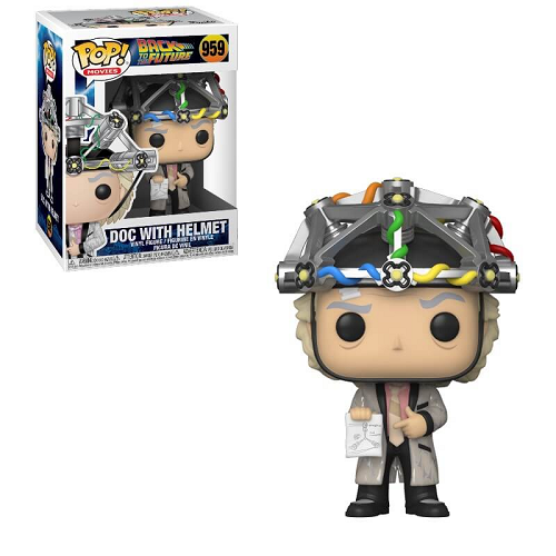 Funko Pop! Back to the Future - Doc Brown with Helmet Vinyl Figure #959 | Collectible Movie Character Gift for Fans | Perfect for Home Display & Office Decor