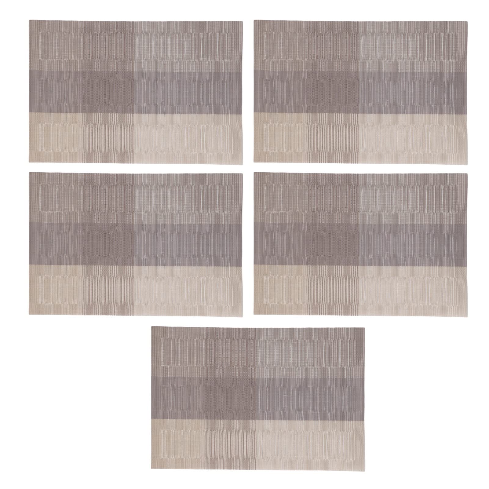 Non-Slip PVC Placemats Set of 5 - Washable Rectangular Dining Table Mats for Home, Hotel & Restaurant Use (Khaki) | Durable & Stylish Table Coasters for Everyday Meals, Parties & Formal Dining