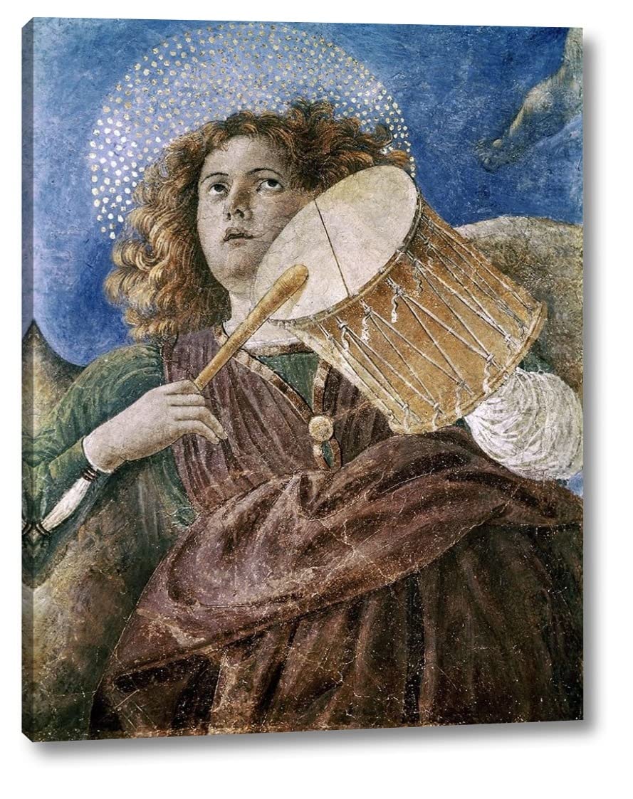 Melozzo da Forli Music Making Angel With Drum Canvas Art Print - 30x38 Inch Gallery Wrapped Wall Decor - Ready to Hang - Perfect for Living Room, Bedroom & Office Decor