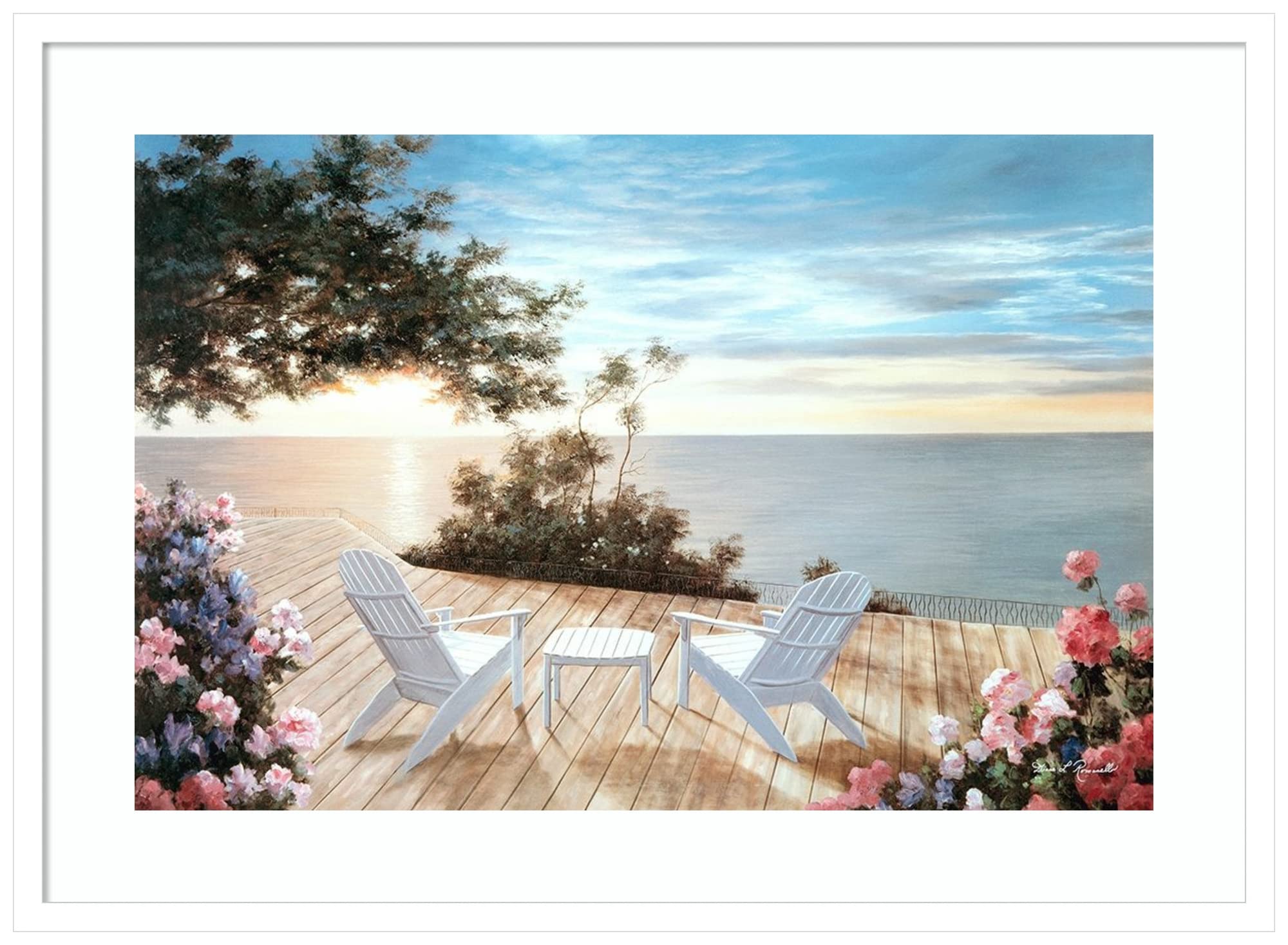 Amanti Art Framed Wall Art Print - 24x33 Blue Serenade Landscape Painting by Diane Romanello | Coastal Decor, Large Poster Artwork for Living Room, Bedroom, Office | Perfect for Beach House, Seaside Home & Nautical Interior Design