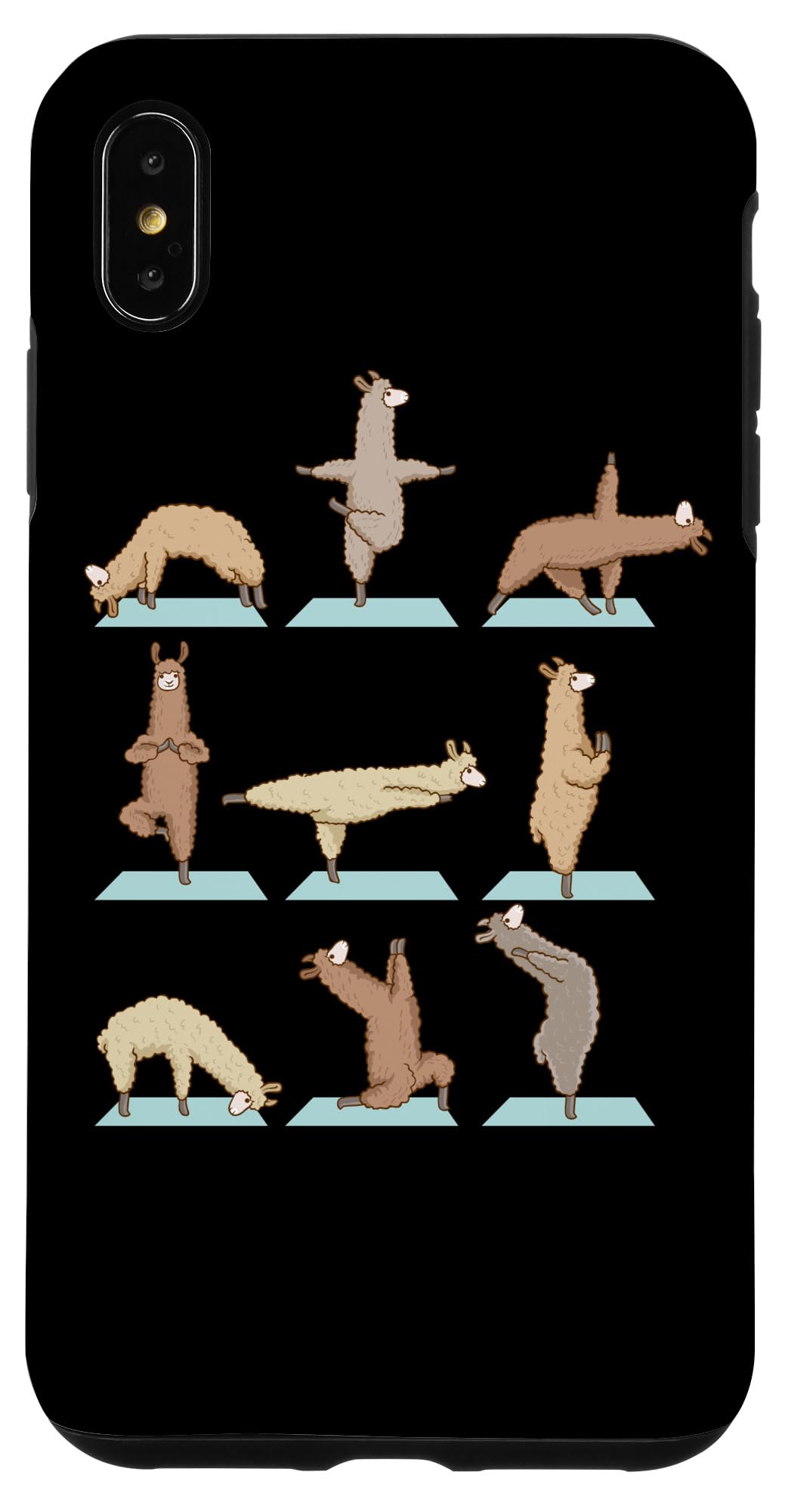 iPhone XS Max Llamas Doing Yoga Case - Cute Animal Fitness Phone Cover with Namaste Design - Perfect for Yoga Lovers & Animal Enthusiasts