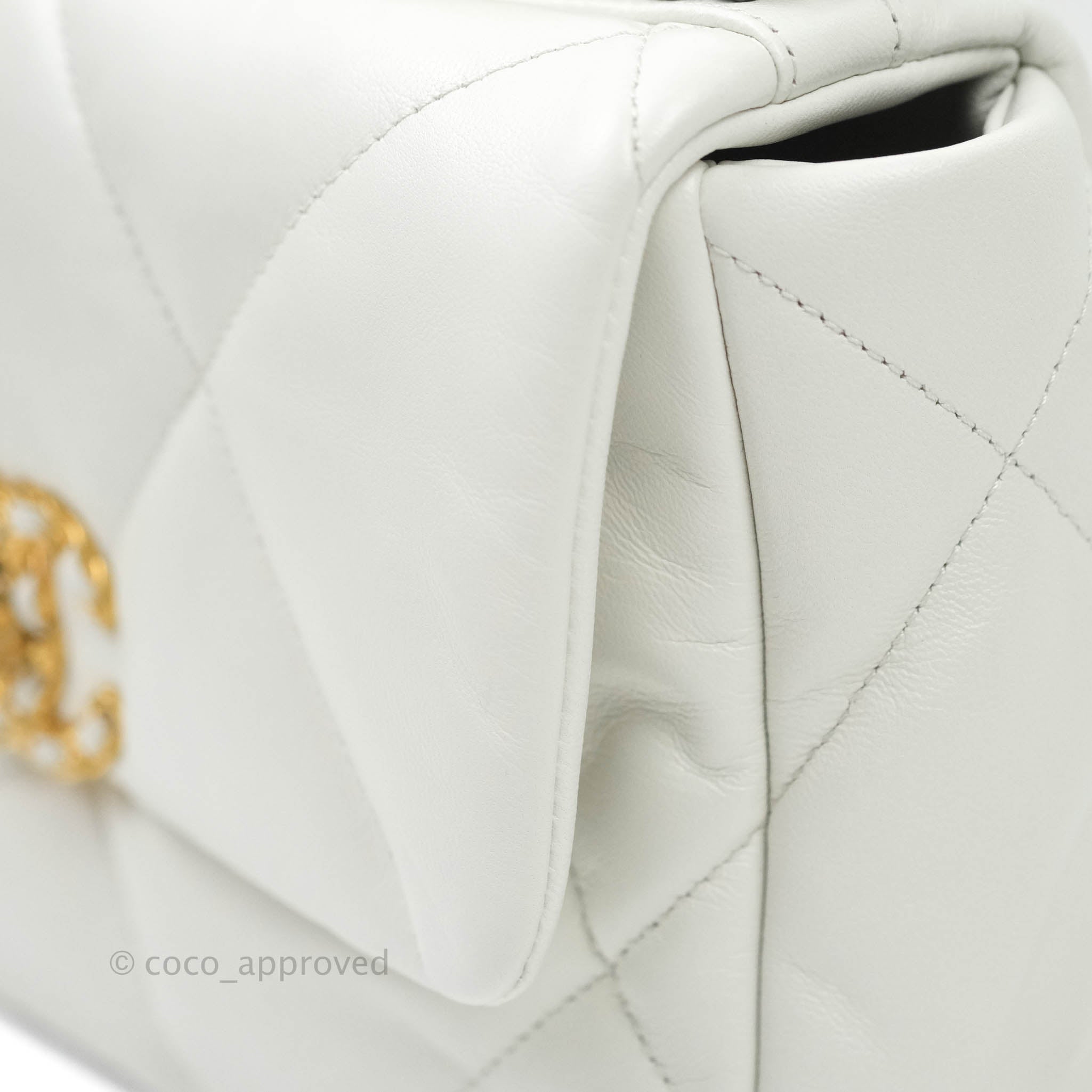 Chanel 19 Small Handbag in White with Mixed Hardware - Luxury Designer Shoulder Bag for Women, Perfect for Date Night & Special Occasions