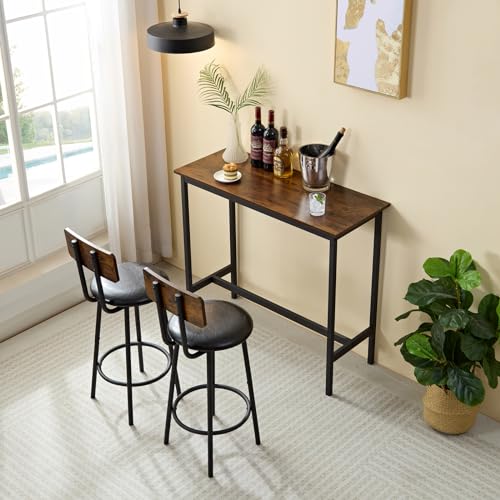 Brown-upholstered Stool