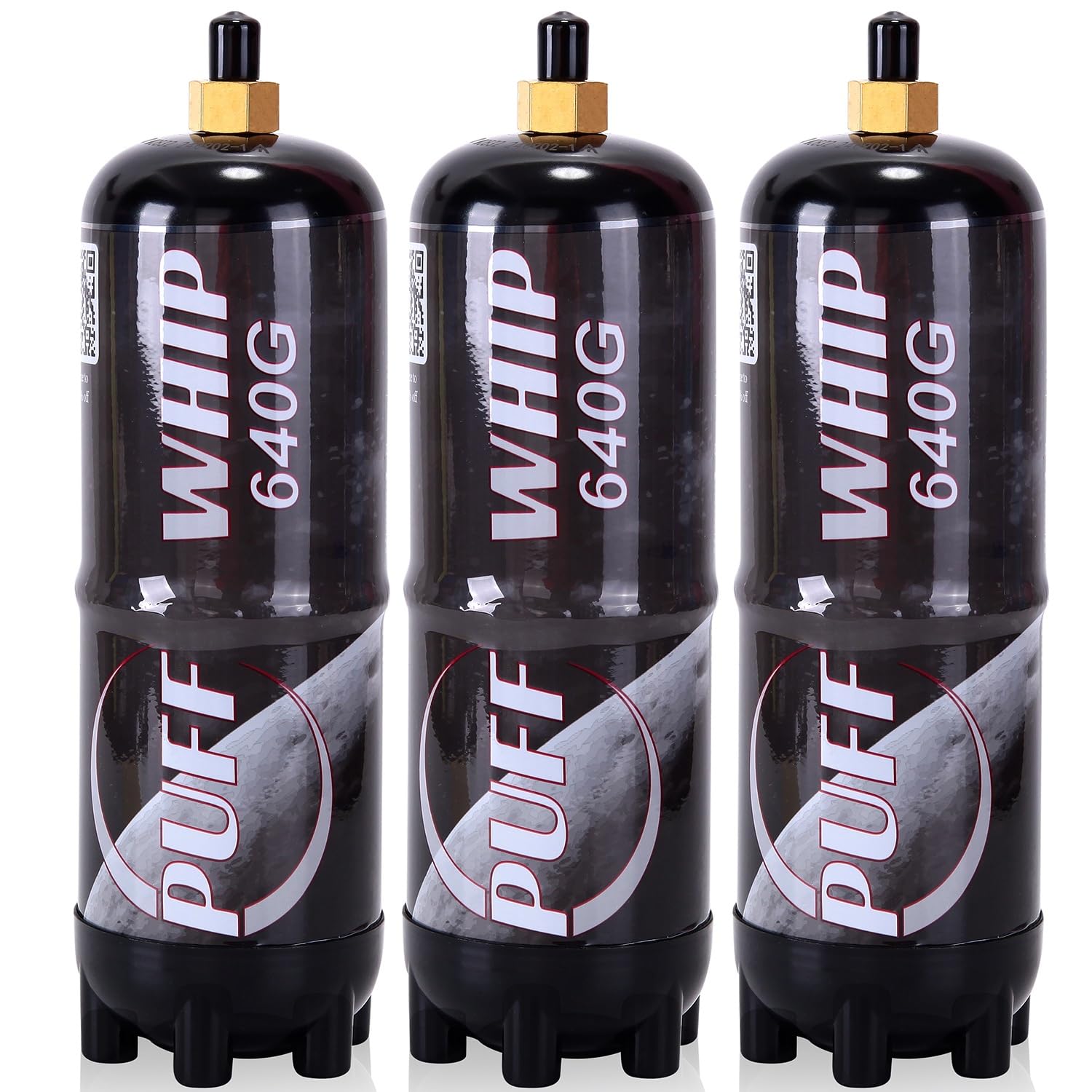 1L Nitrous Oxide Whipped Cream Charger - 640g Whippets Tank (3-Count) for Professional Desserts, Coffee Shops & Home Baking | Cream Dispenser Refill Canister