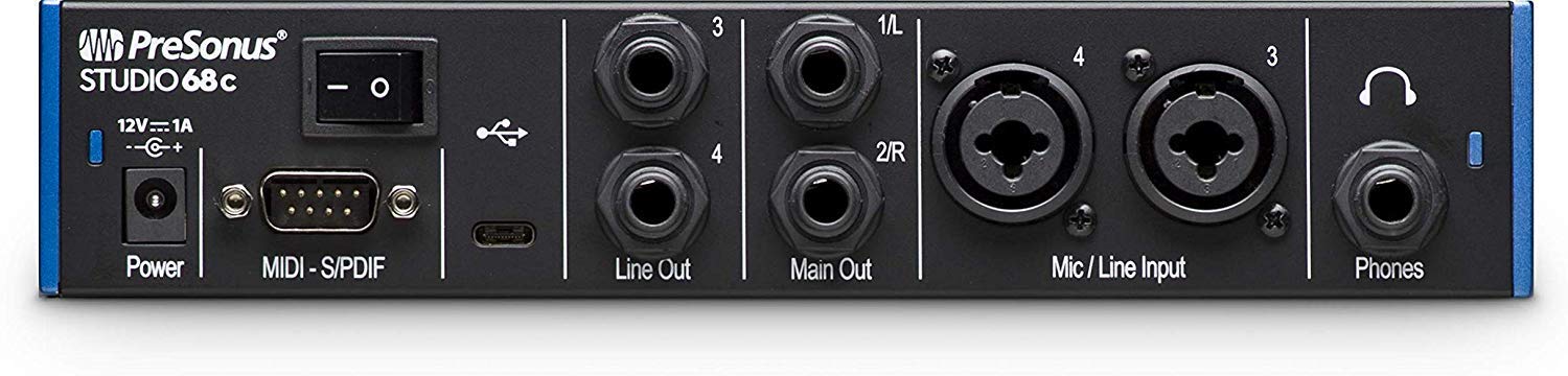 PreSonus Studio 68c 6x6 USB-C Audio Interface with 192kHz High-Resolution Recording, Mixing Headphones & EMB XLR Cable Bundle - Perfect for Home Studio, Podcasting & Music Production