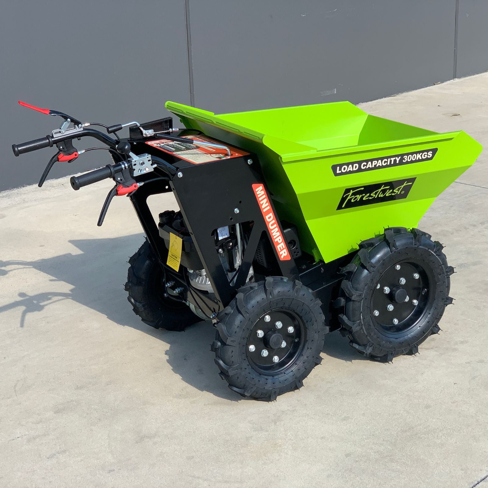 Forestwest 300KG Electric Wheelbarrow with 200CC Gas Engine - Heavy Duty Motorized Dumper Cart for Construction, Landscaping & Gardening (Model BM11077B) - Perfect for Moving Soil, Gravel & Building Materials