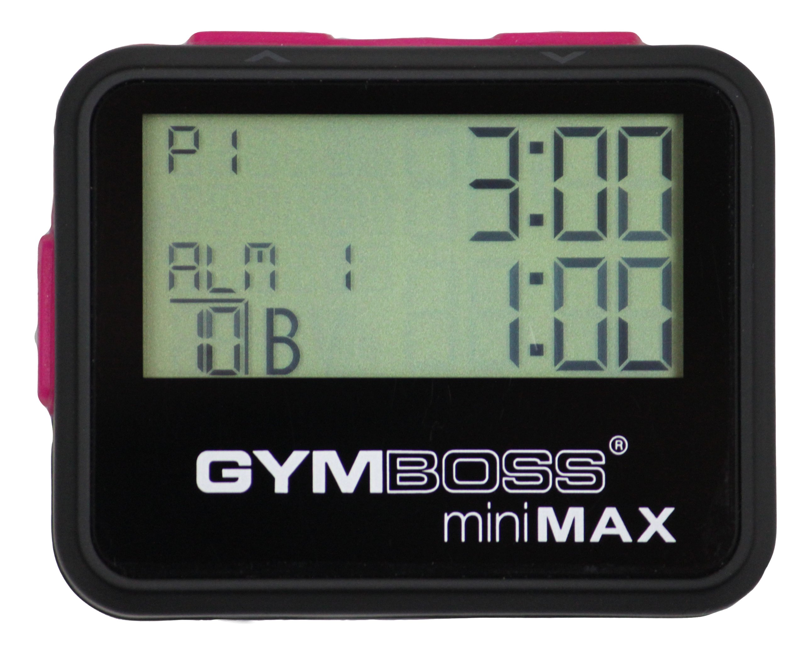 Gymboss miniMAX Interval Timer and Stopwatch - Black/Pink SOFTCOAT for Workouts, HIIT Training, Boxing, Running & Fitness Tracking
