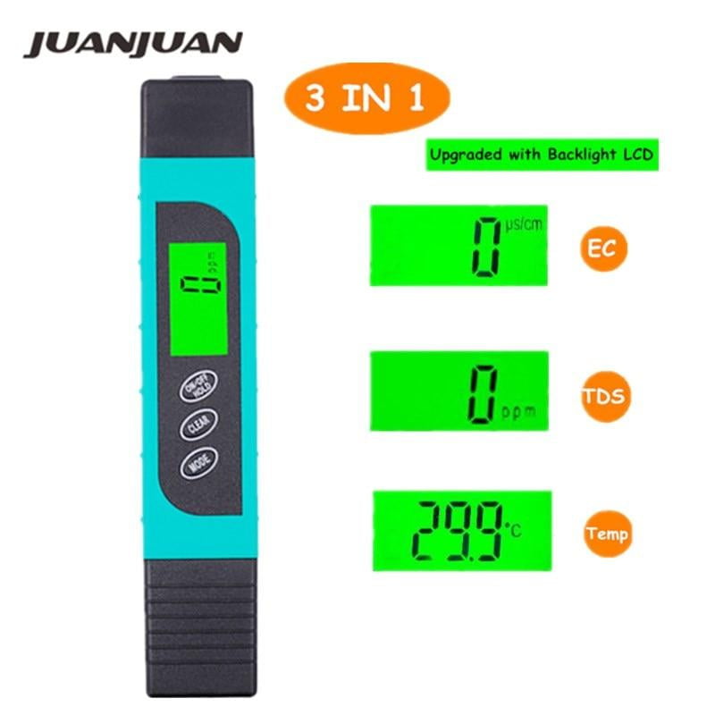 3-in-1 Digital TDS EC Temperature Meter Pen - Water Quality Tester for Conductivity, Purity & Temp Measurement | Perfect for Hydroponics, Aquariums, Drinking Water & Pool Testing