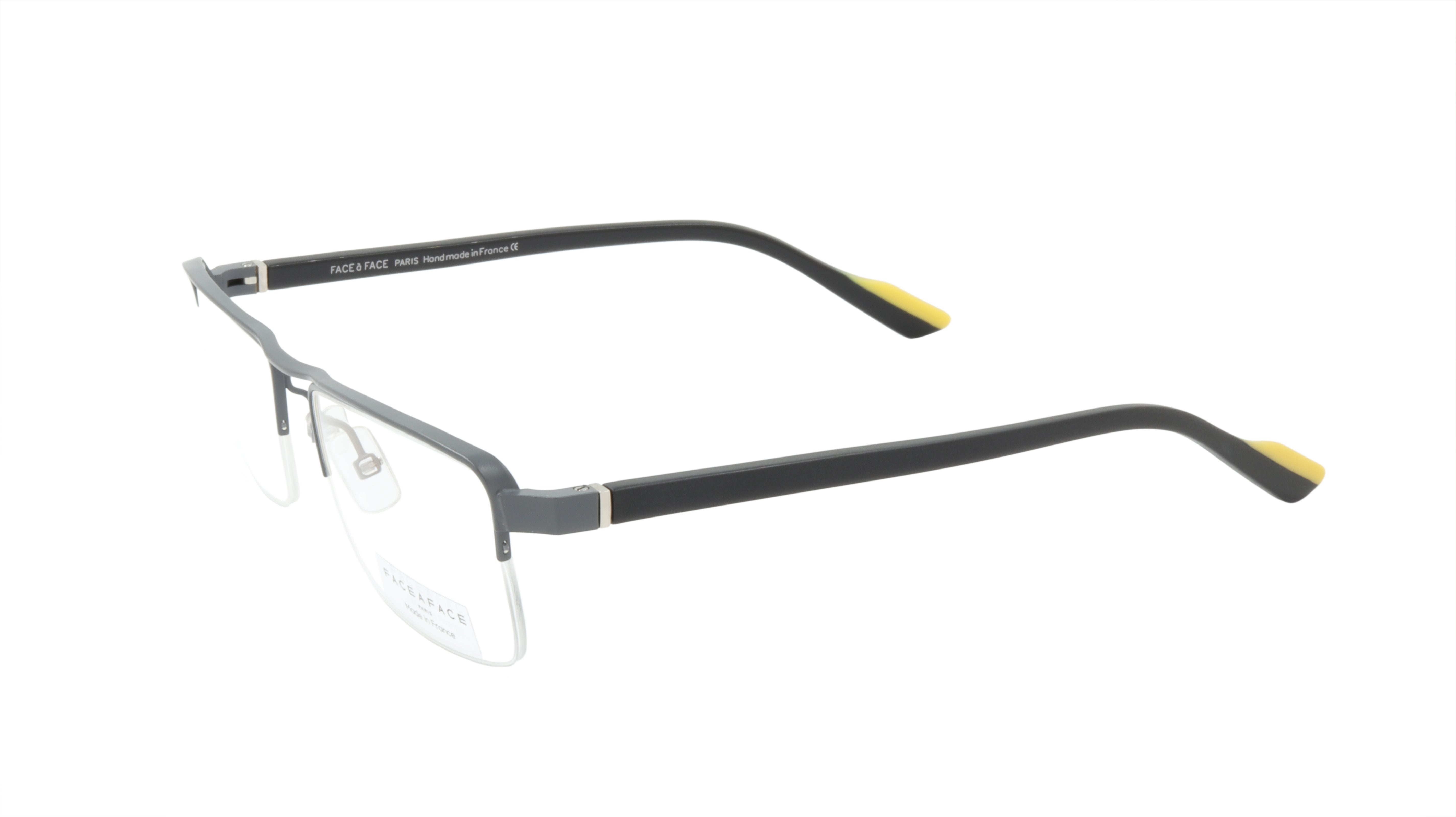 Face A Face RODEO 1 Eyeglasses Frame - Acetate & Metal Blend in Black & Yellow | Stylish Unisex Optical Glasses for Work, Reading & Fashion