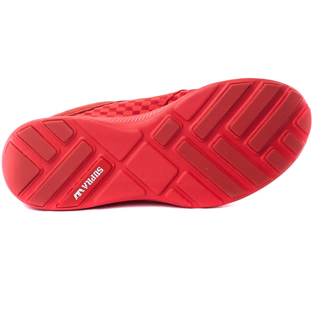 Supra Hammer Run Unisex Low-Top Sneakers - Red Athletic Shoes for Men & Women - Size 9 UK (44 EU) - Casual Streetwear, Skateboarding & Everyday Comfort