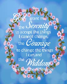 Blue Flora Serenity Prayer Inspirational God