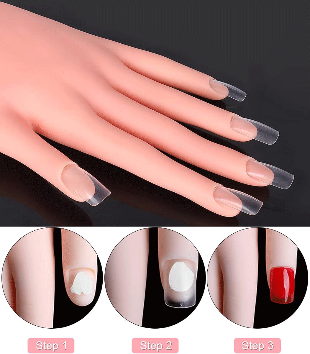 Movable Fake Fingers for Nail Art Practice - Reusable Acrylic Nail Training Hand Model | Perfect for Manicurists, Nail Technicians & DIY Nail Art Enthusiasts at Home or Salon