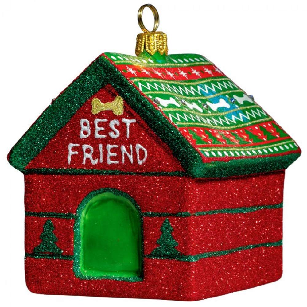 Joy to the World Collectibles Best Friend Dog House Polish Glass Christmas Ornament - Perfect for Holiday Tree Decor & Pet Lover Gifts