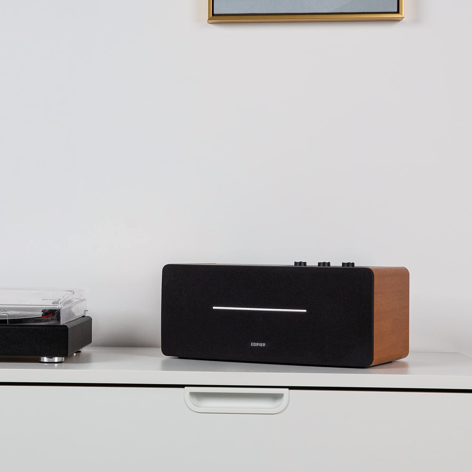 Edifier D12 Bluetooth 5.0 Computer Speakers - 70W RMS Wireless Stereo Desktop Speakers with Subwoofer Line Out, RCA & Aux Input for PC, Laptop, Monitor - Wooden Enclosure for Home Office & Gaming Setup
