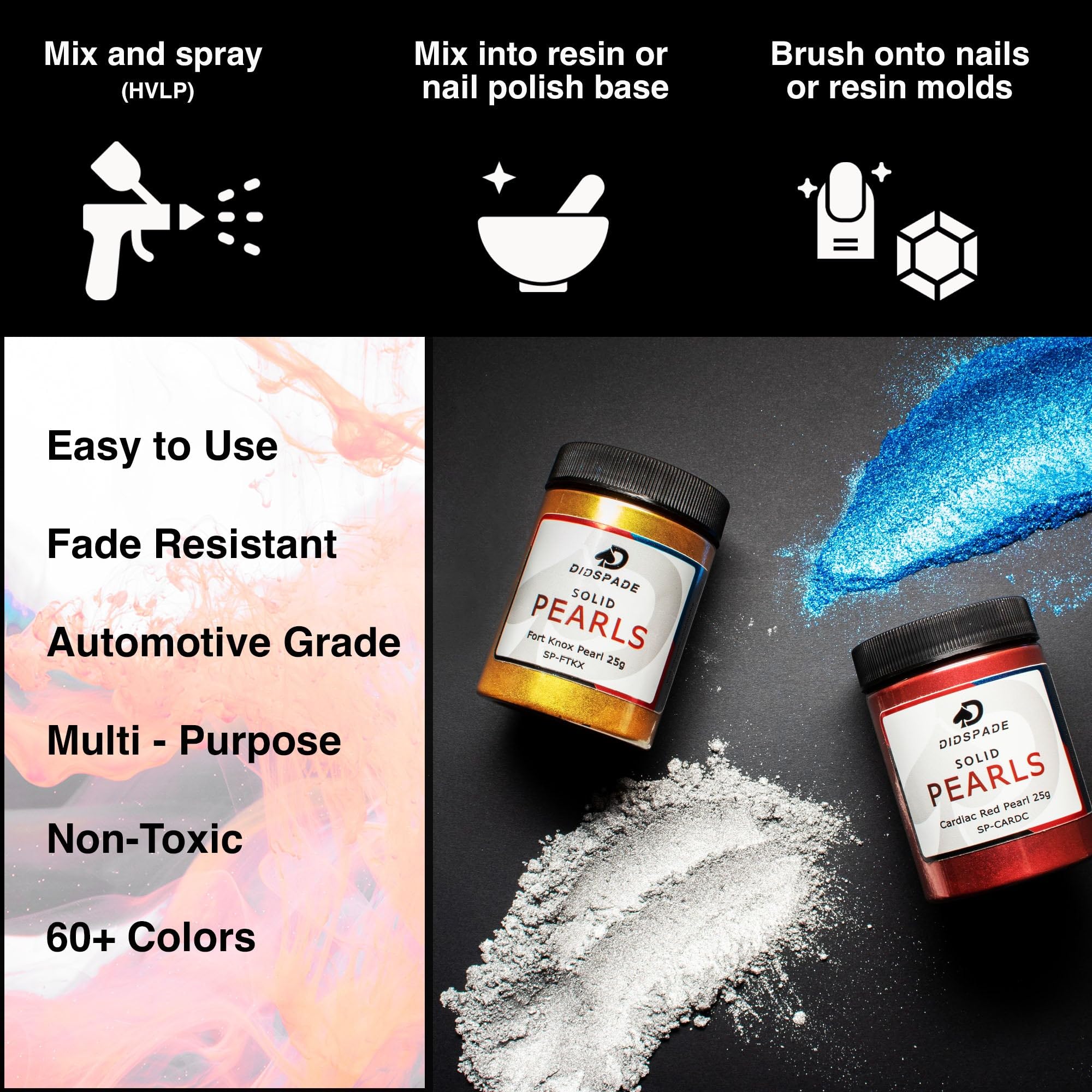 Atomic Red Pearl Mica Powder 25g - Non-Toxic Pigment for Auto Paint, Resin, Epoxy, Nail Polish & Crafts | Vibrant Red Pearl Color for DIY Projects, Automotive Touch-Ups, and Artistic Creations