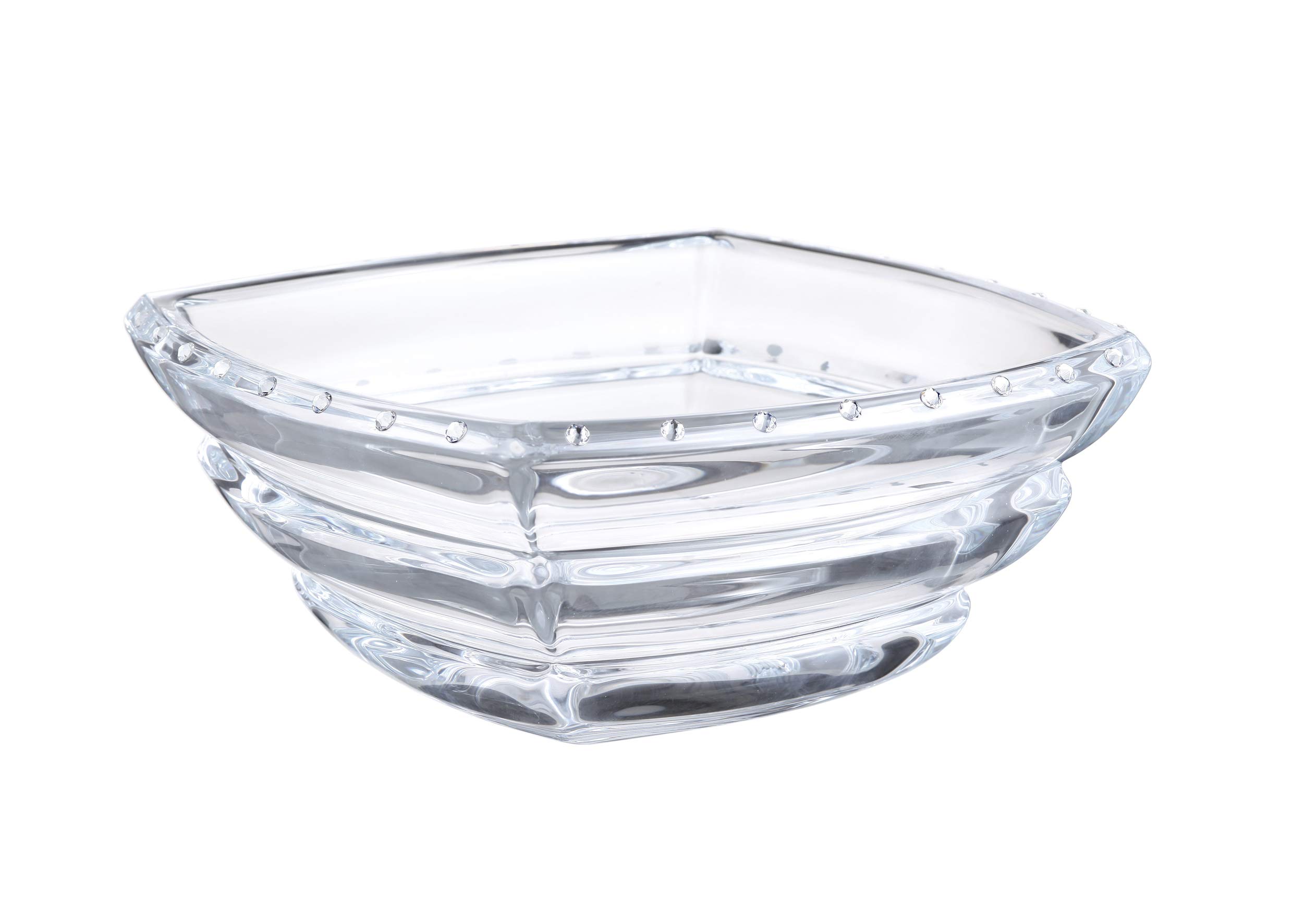 Crystalite Bohemia 11-Inch Crystal Bowl Tower with Swarovski Rhinestones - Elegant Decorative Centerpiece for Wedding, Party & Home Decor