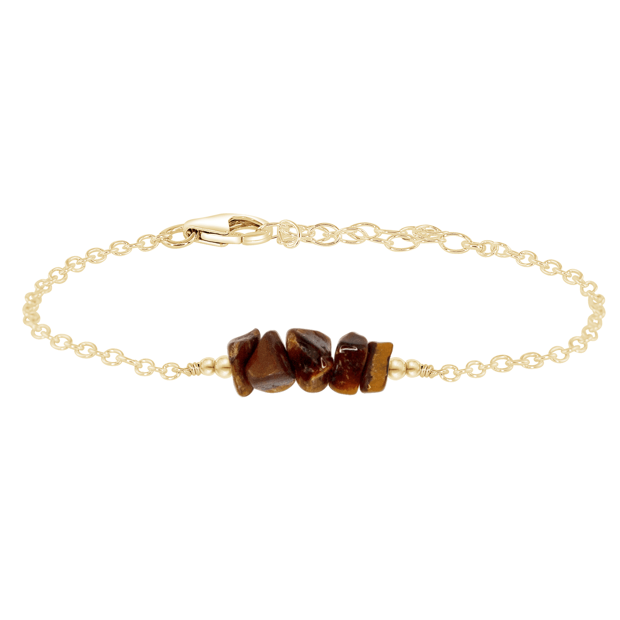 Tiger's Eye Chip Bead Bar Bracelet for Women - Natural Stone Healing Crystal Jewelry for Stress Relief & Positive Energy - Perfect for Yoga, Meditation & Everyday Wear