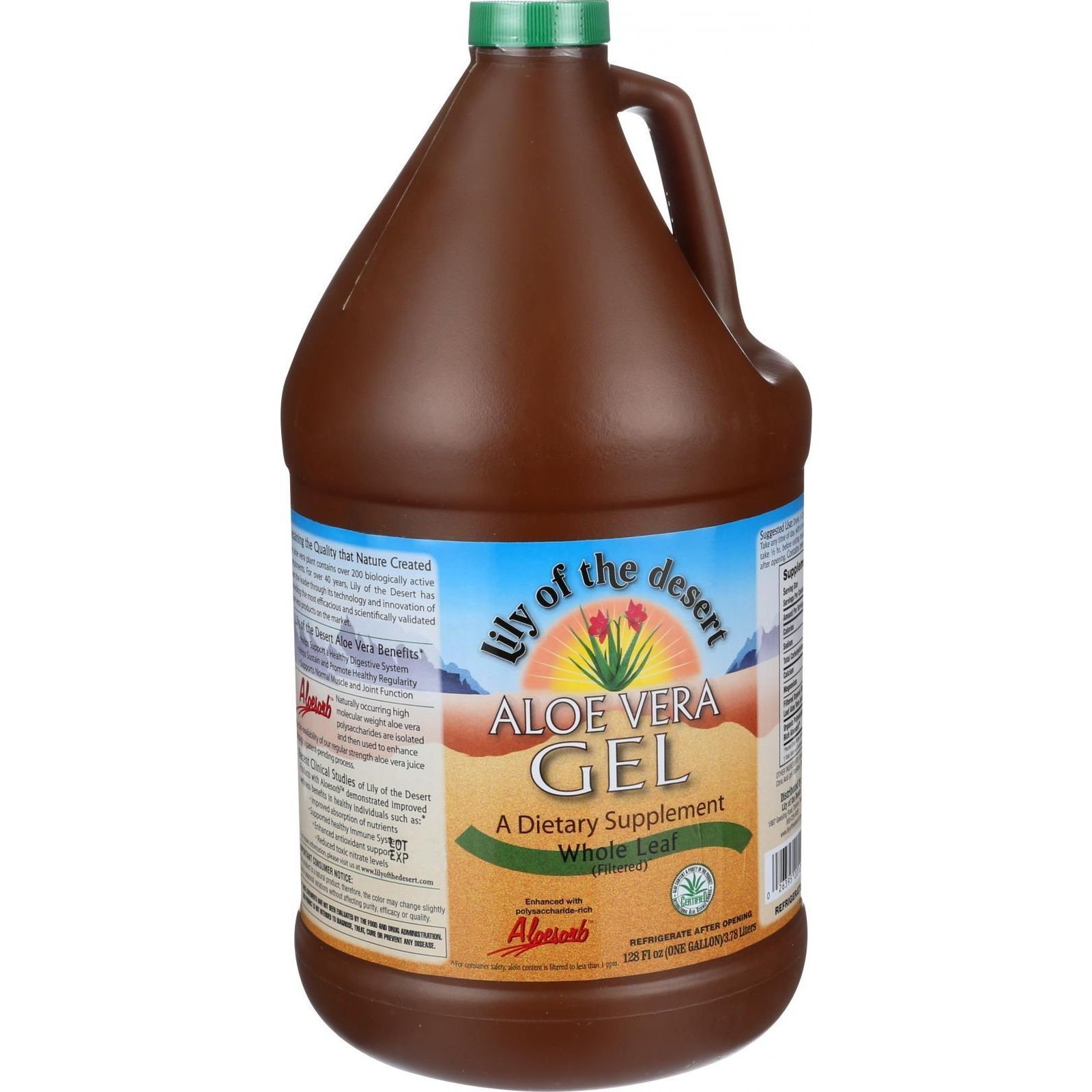 Lily Of The Desert Organic Whole Leaf Aloe Vera Juice - 1 Gallon (4 Pack) | Hydrating & Detoxifying Drink for Digestive Health & Skin Care