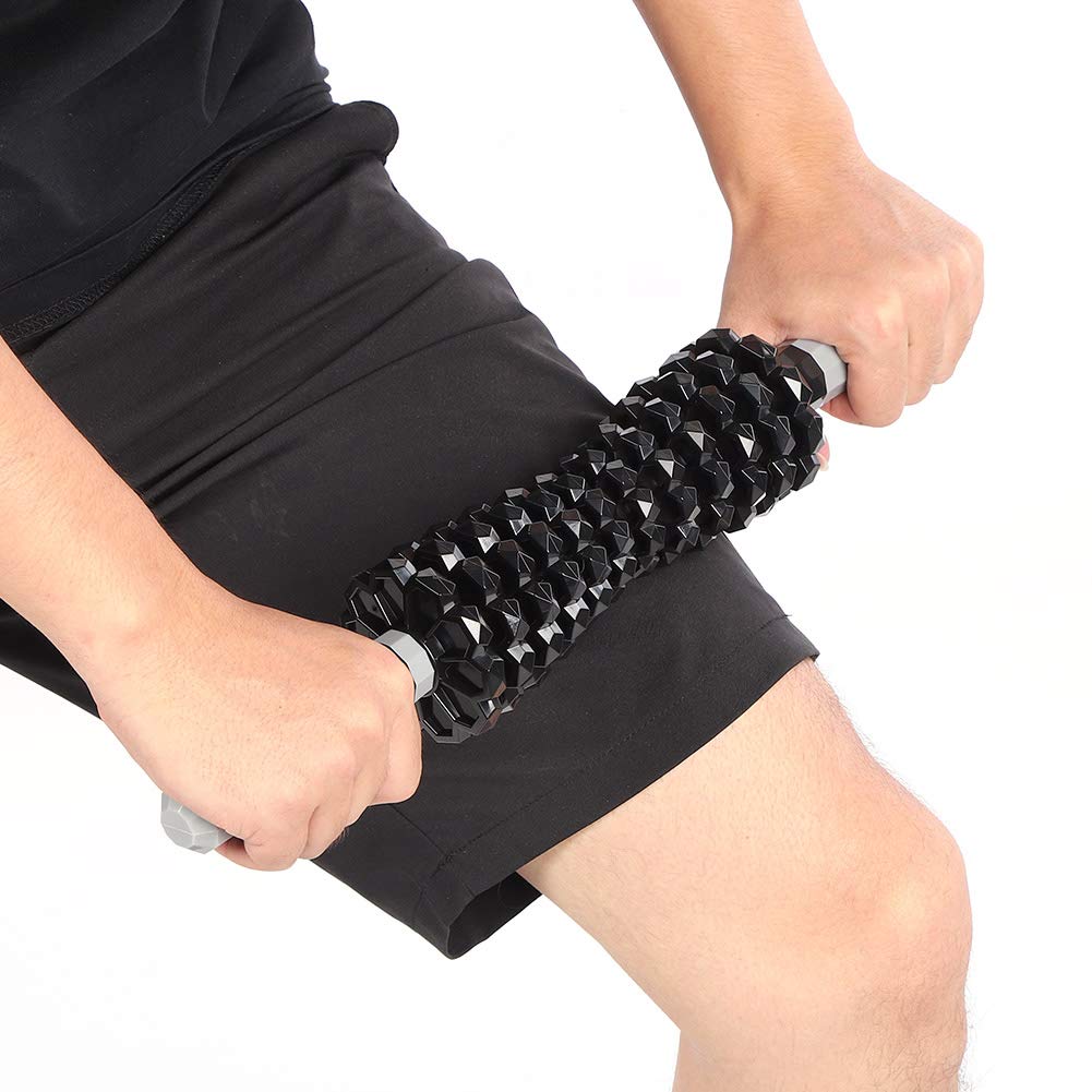 Premium Black Fitness Yoga Massage Stick Roller - Deep Muscle Relaxation & Recovery Tool for Athletes, Gym Workouts & Post-Exercise Pain Relief