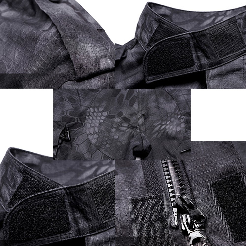 Tactical BDU Camo Combat Suit for Men - Military Jacket, Pants & Belt Set | Airsoft, Paintball, CS Game, Outdoor Hunting & Survival Gear