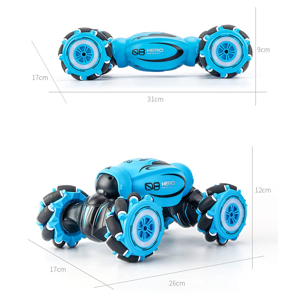 Rechargeable 2.4Ghz RC Drift Stunt Car with Dual Remote Control - 4WD Off-Road Climbing & Transforming Toy Car for Boys - Perfect Gift for Kids Birthday, Outdoor Play & Racing Competition