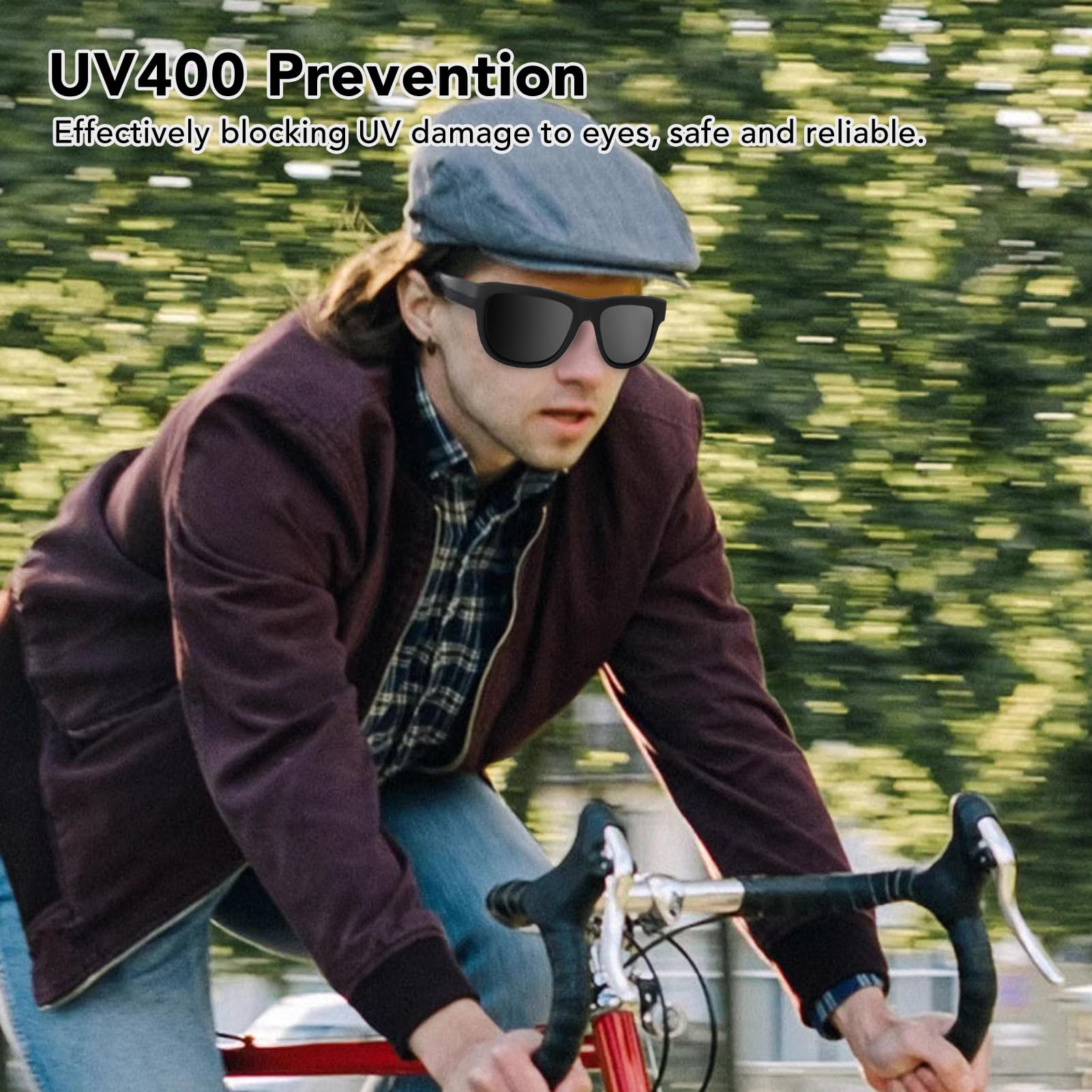 Annadue Bluetooth Smart Glasses UV400, BT4.0 Bone Conduction for Cycling & Sports