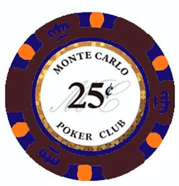 Monte Carlo Poker Chips Set - 100 Piece Lower Denomination Cents for Casino Nights, Home Poker Games & Poker Tournaments