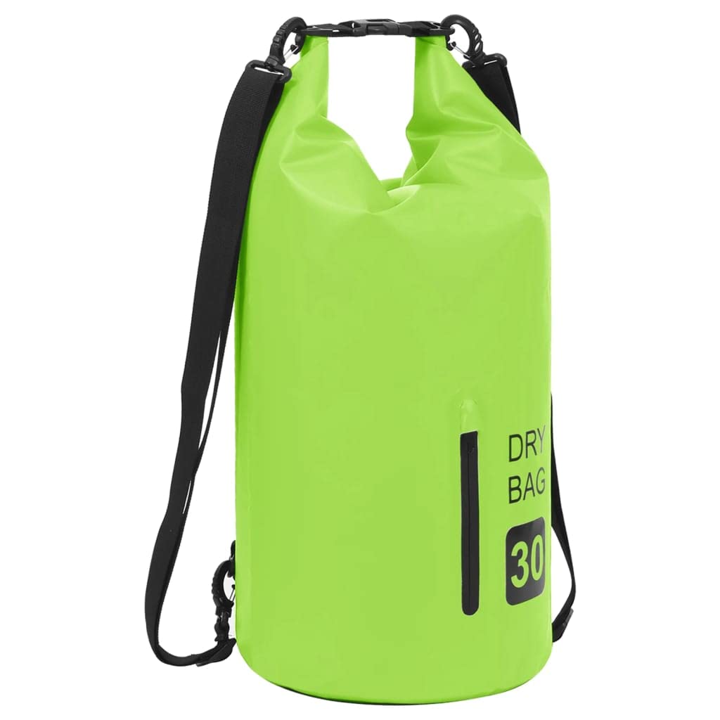 Waterproof Dry Bag with Zipper - Green PVC Dry Sack for Boating, Kayaking & Water Sports | Durable Waterproof Backpack & Duffel Bag for Swimming, Camping & Outdoor Adventures
